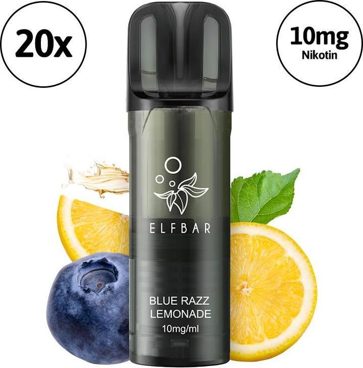 Elfbar ELFA Pro Pods V2 Blue Razz Lemonade (10 mg) - 20 Pods (Citron, Framboise, Myrtille, Myrtille)