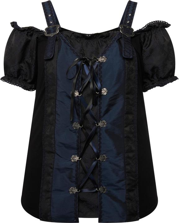 Produktbild Ulla Popken Trachten-Bluse, Schnürung, Spitze, Halbarm, Träger (58)