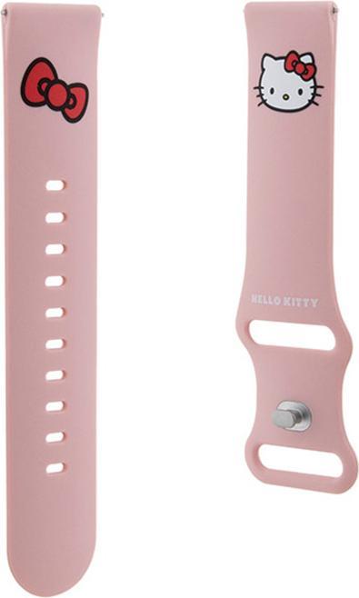 Hello Kitty Pasek Uniwersalny HKUWLSCHBLP Silicone Kitty Head różowy/pink strap 22mm (22 mm, Silikon, Edelstahl)
