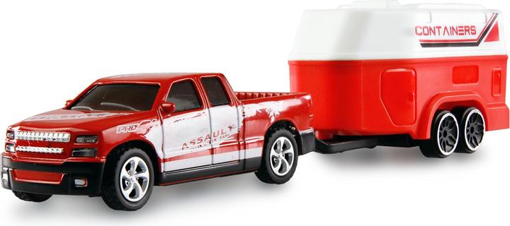 Produktbild Amewi RC Pickup Die Cast mit Pferdeanhänger 1:64 RTR rot (RTR Ready-to-Run)