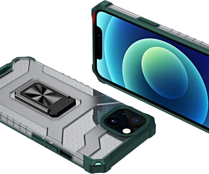 Produktbild Hurtel Crystal Ring Case Kickstand Tough Rugged Cover for iPhone 13 green (Apple iPhone 13)