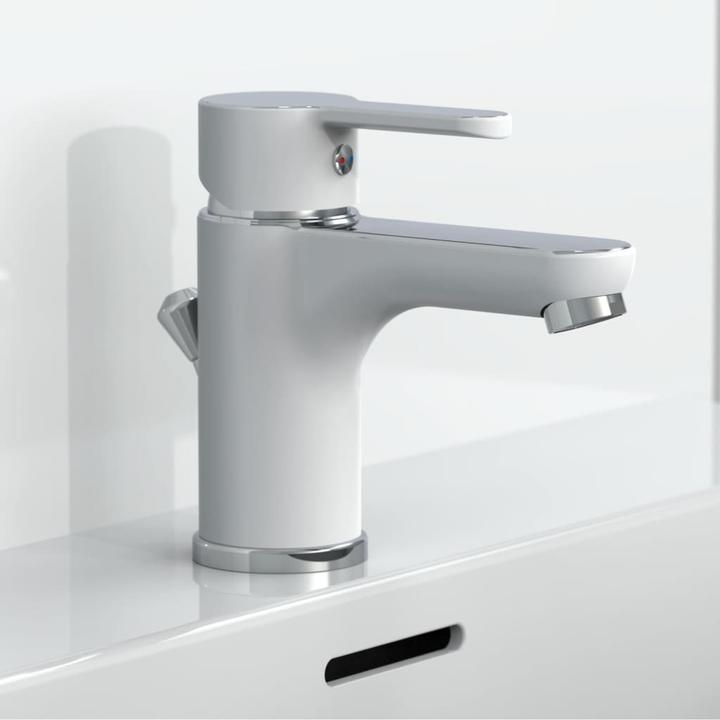 Actual product image Eisl Bathroom tap DIZIANI basin mixer white chrome single lever mixer tap NI075DINWCR