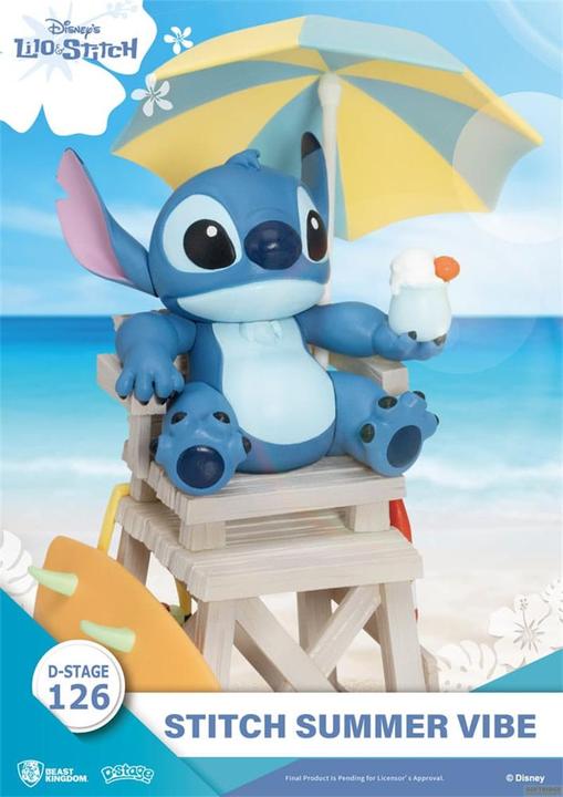 Actual product image Beast Kingdom Disney D-Stage PVC Diorama Stitch Summer Vibe 16 cm