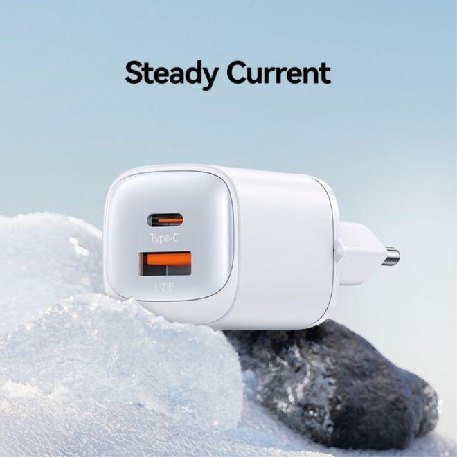 Actual product image Usams Ład. siec. CC254 30W GaN USB-C/USB-A Fast Charging HC Series czarny/black CC254TC01 (30 W)