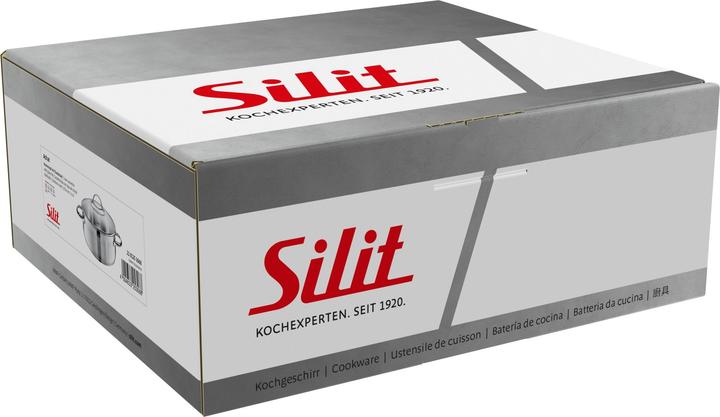 Produktbild Silit Kochtopf Bratentopf Induktion 24cm Glasdeckel 4,1l Achat Edelstahl (Bräter + Schmortopf, Edelstahl, 24 x 12.50 cm)