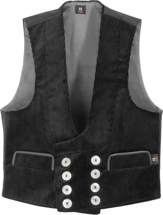FHB FRITZ Zunftweste Trenkercord Dreidraht mit Echtleder schwarz (102)