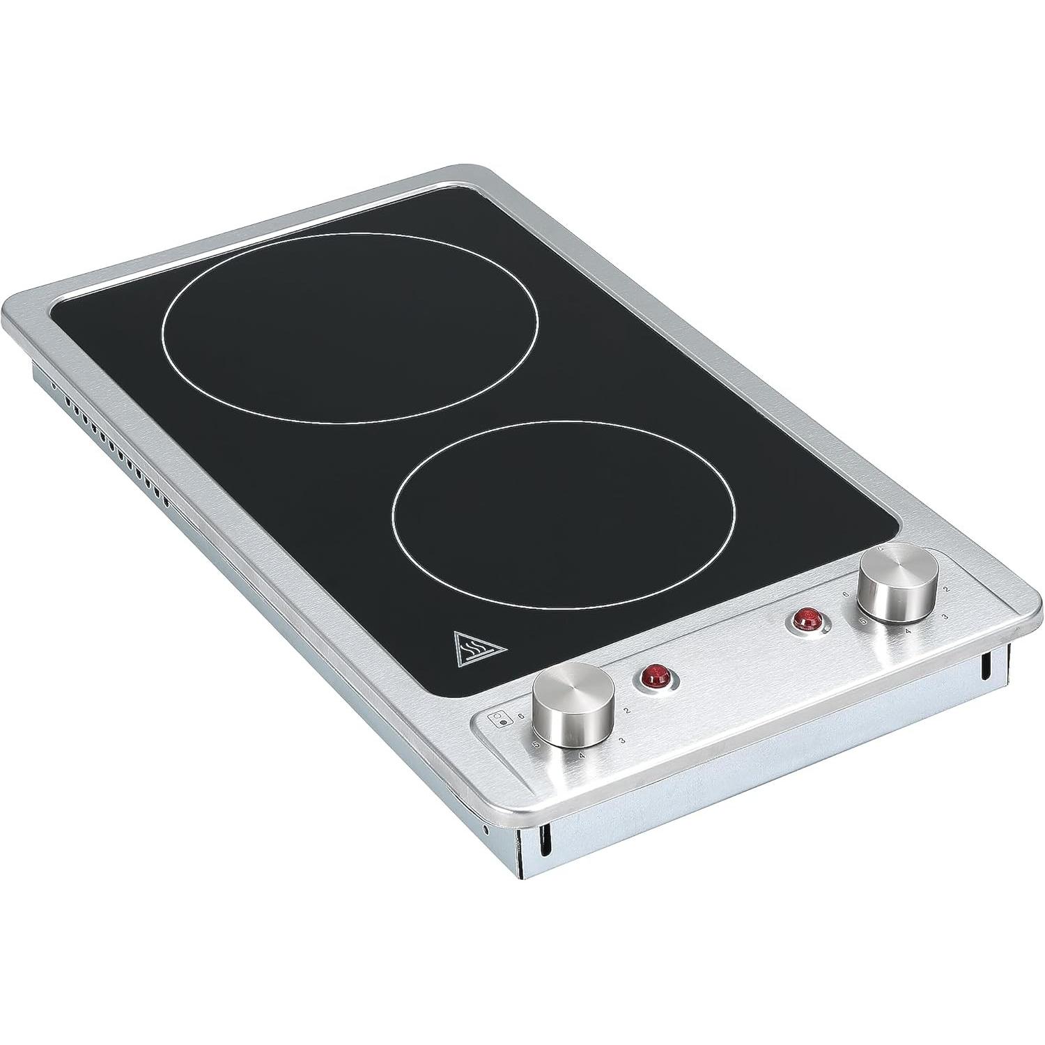 Respekta Glaskeramische Domino kookplaat, Kookplaat, Zilver