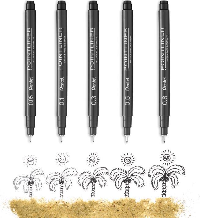 Produktbild Pentel POINTLINER - Fineliner (Schwarz, 1x)
