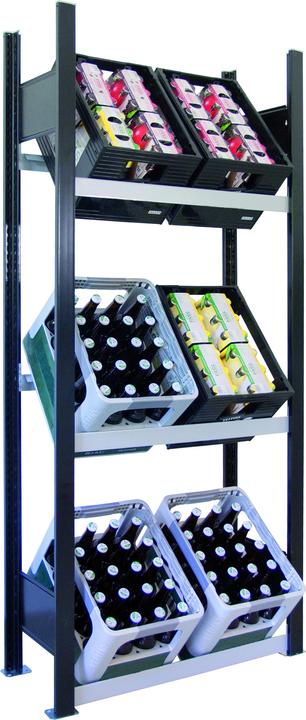 Actual product image Schulte Regalwelt Bottle crate rack Bernkekisten-Grundregal Schulte 1800x750x300 mm