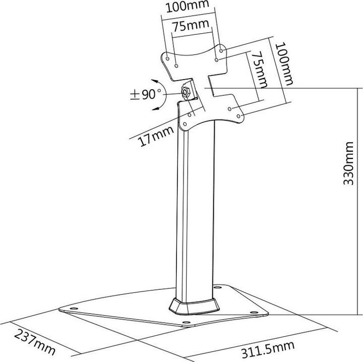 Image du produit Xantron Pied de moniteur TOPLINE-TS100 (10 kg, 13" - 27")