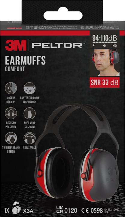 Productafbeelding 3M Peltor oorkappen X3A SNR 33 dB (1 x)