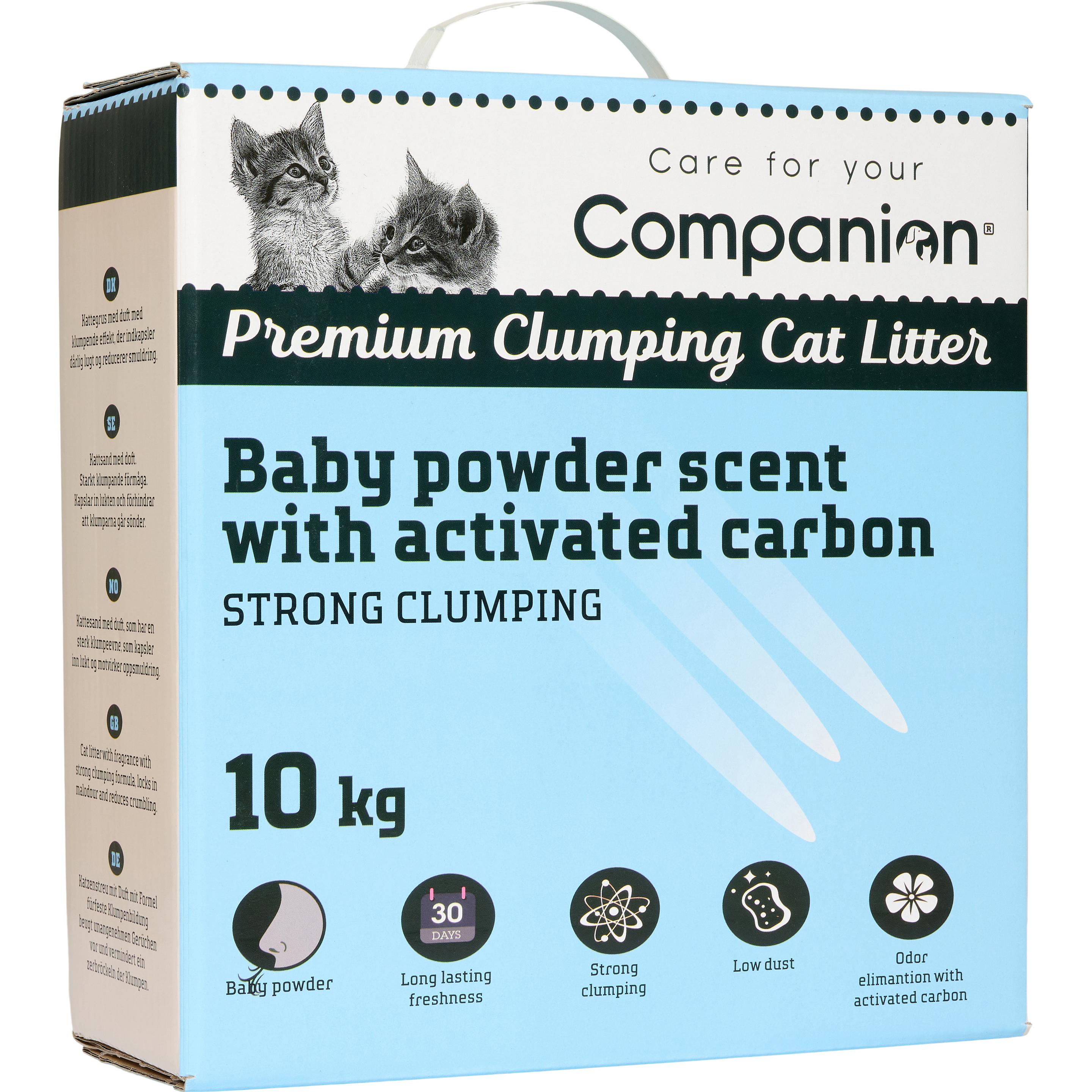 Companion lettiera bentonite per gatti 10 kg - profumo di polvere per bambini (10 kg), Sabbia lettiera per gatti