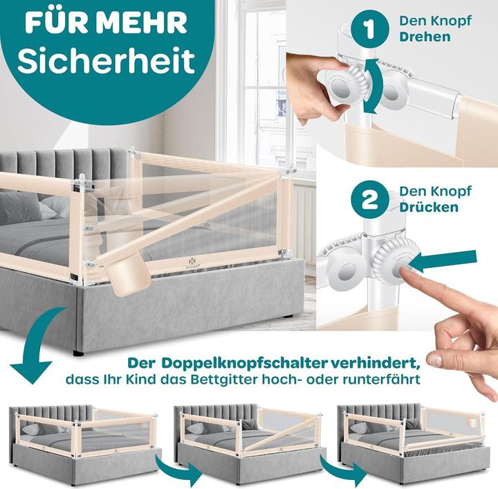 Produktbild Kesser Klappbares Bettschutzgitter mit Tasche (180 cm)