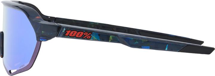 Actual product image 100% Glasses S2 -Black Holographic -Hiper Blue Multilayer Mirror Lens (Black Holographic, Ice blue)