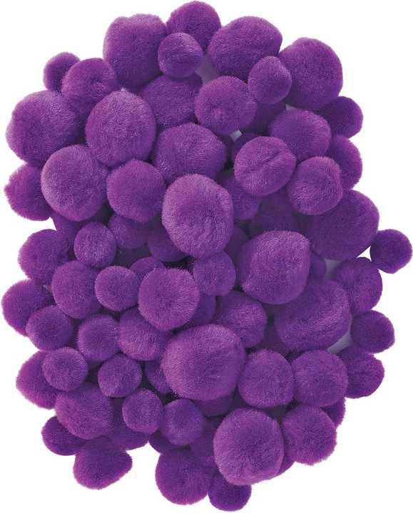 Productafbeelding Colorations Kleurplaat - Pom Poms paars, 100 stuks.