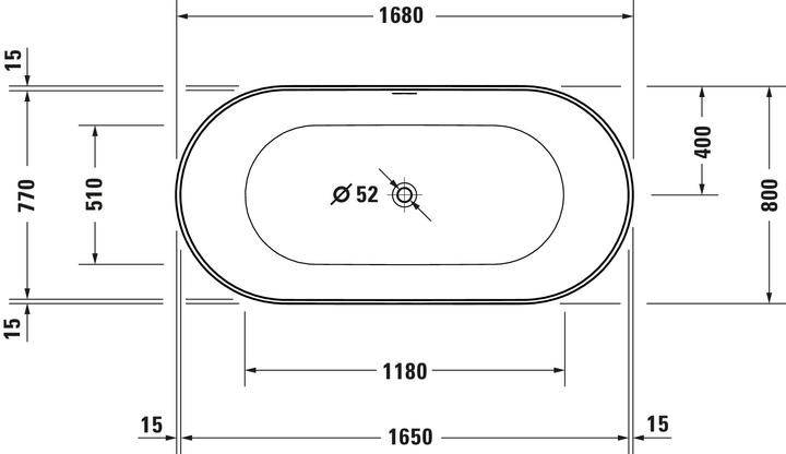 Actual product image Duravit DuraKanto bathtub (292 l, 170 cm, 80 cm)
