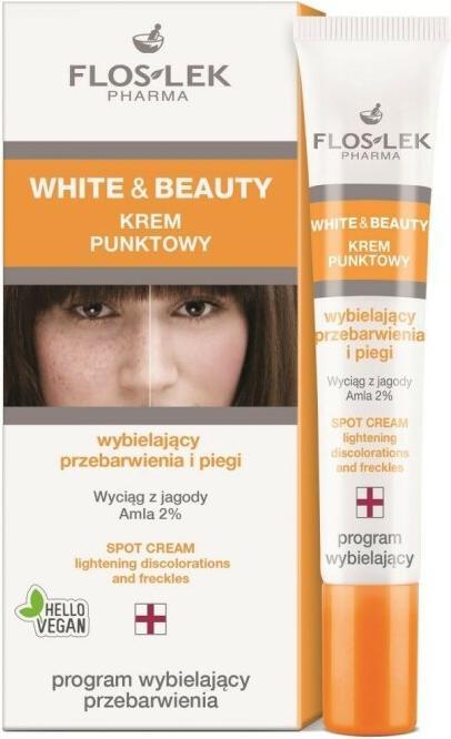 Actual product image Floslek White and Beauty Spot cream whitening color changes 20 ml (20 ml, 24h cream)