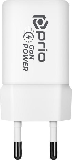 Actual product image prio Wall charger GaN Power 35W PD PPS (USB C) + QC 3.0 (USB A) white (35 W)