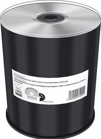 Image du produit MediaRange CD-R / 80min vitesse d'écriture 52x non imprimé/blanc, face d'écriture noire, 100 pièces Cakebox (100 x)