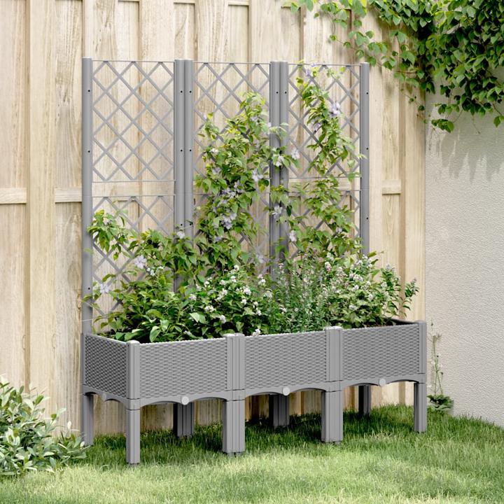 Image du produit vidaXL Bac à plantes avec treillis PP