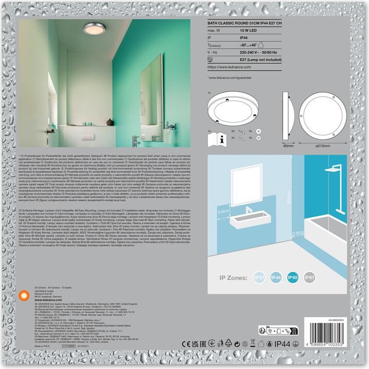 Image du produit Ledvance Luminaire de plafond de salle de bains (E27)