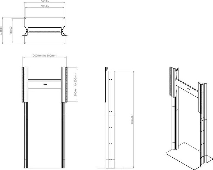 Produktbild Nova NVP800 ST TV Ständer bis VESA 800x600, bis 100kg (90", 100 kg)