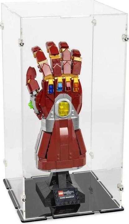 iDisplayit Présentoir en acrylique pour LEGO® 76223 Nano Gant (avec base noire)