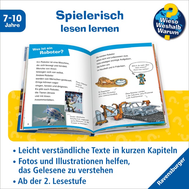 Immagine prodotto Ravensburger Wieso? Weshalb? Warum? Erstleser, Band 14: Roboter (Tedesco, Sebastiano Cenone, Annette nuovo agricoltore, 2024)