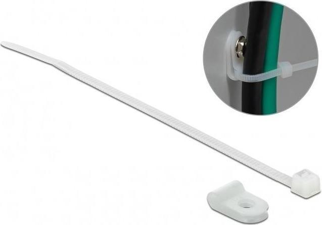 Actual product image Delock Cable tie kit - 10 cm - white (100 mm, 10 pcs.)