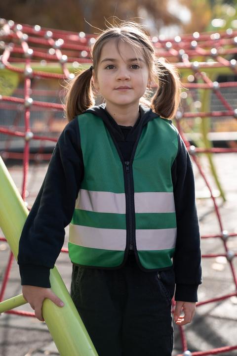 Productafbeelding Korntex Kinder Warnweste met Reissverschluss "Aalborg" - Waldgrün - XXS (XXS)