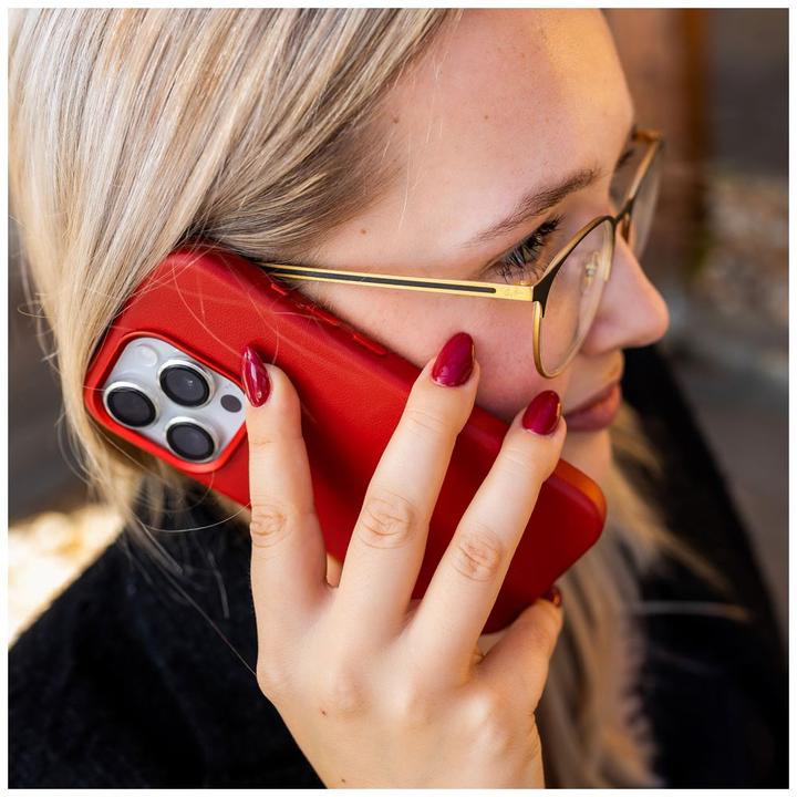 Produktbild Fixed Fixiertes MagLeather | Rückseite | Apfel | iPhone 16 Plus | Leder | Rot (Apple iPhone 16 Plus)