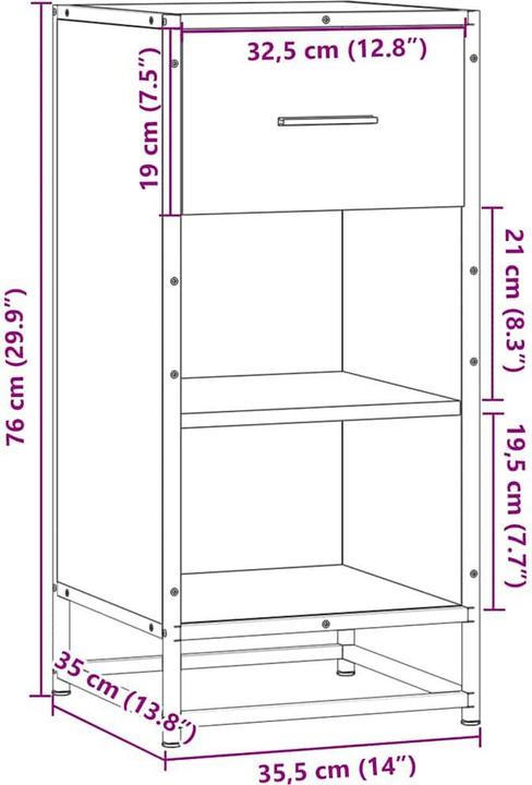 Image du produit vidaXL Sideboard (35.50 x 35 x 76 cm)