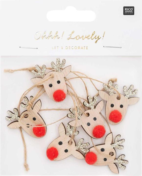 Rico Design Aufhänger Rentier (6x)