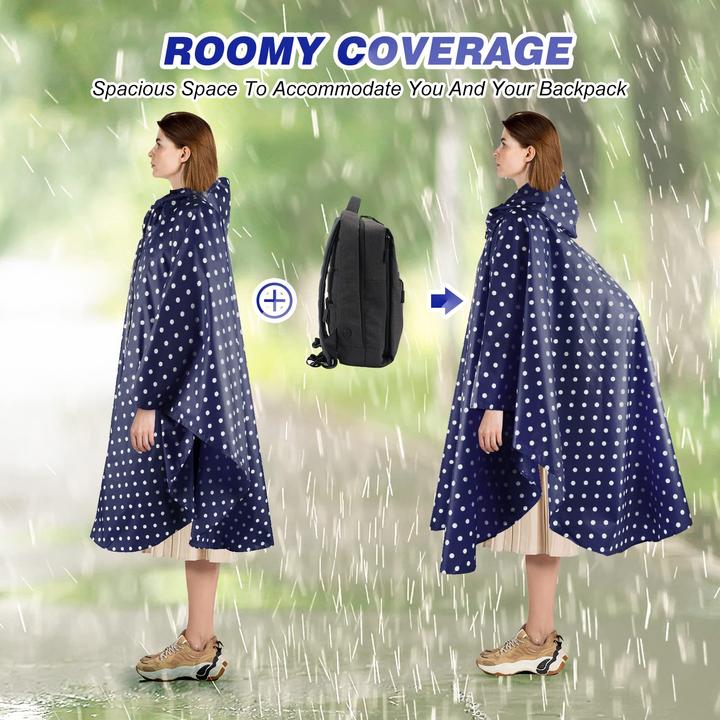 Produktbild Alopini Regenponcho Atmungsaktives Regencape Leichte Regenjacke Regenjacke Regenmantel als Picknickdecke