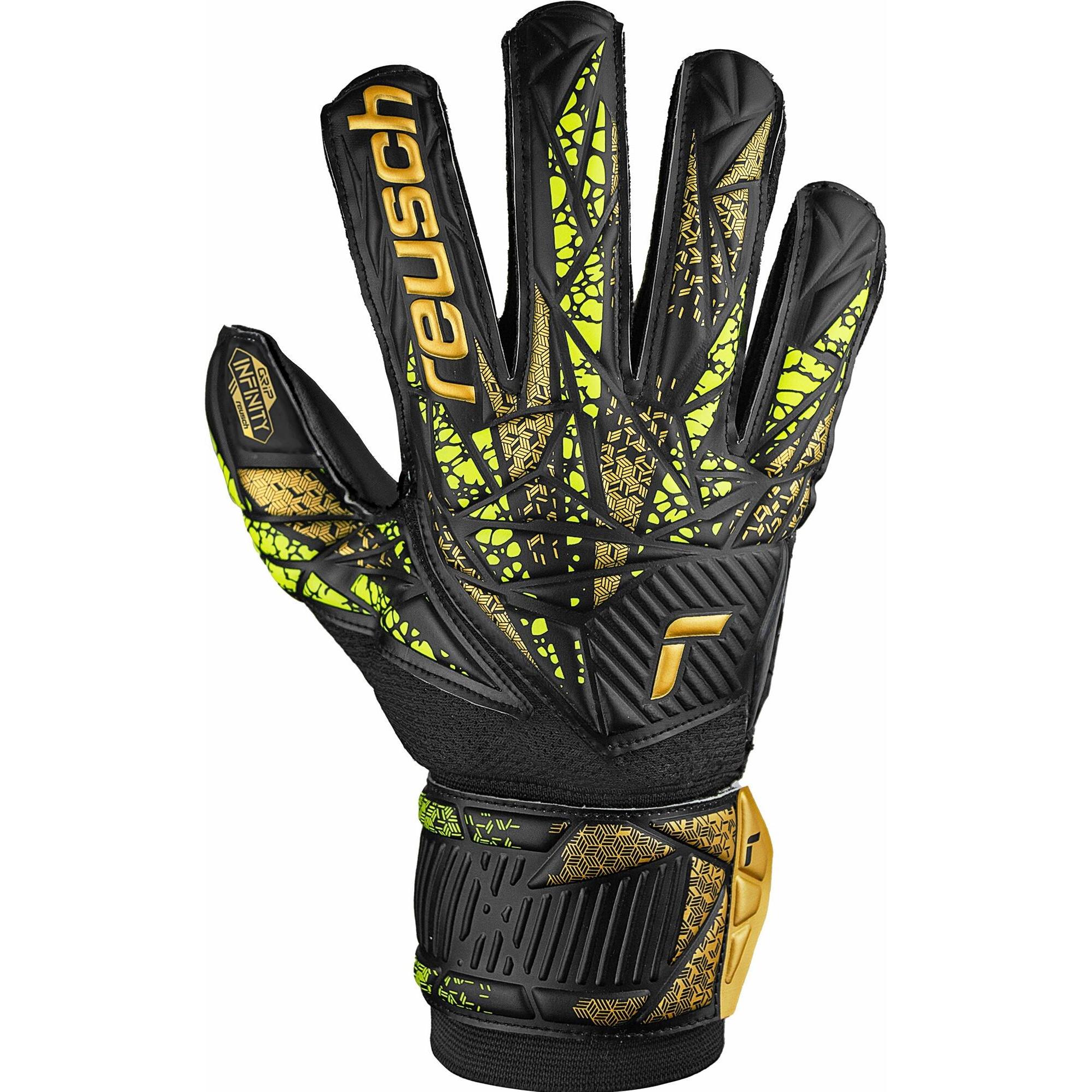 Reusch, Herren, Handschuhe, Attrakt Infinity Finger Support, Gelb, Schwarz, Gold, (7.5)