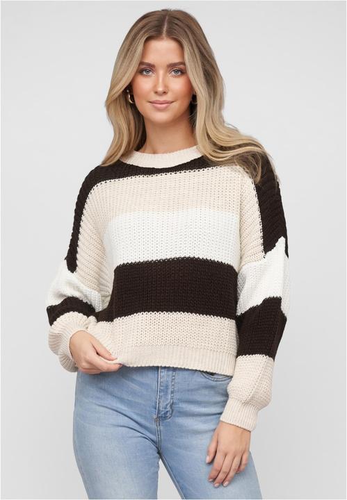 Produktbild Cloud 5ive Knit Sweater with stripes beige white fango brown L (L)