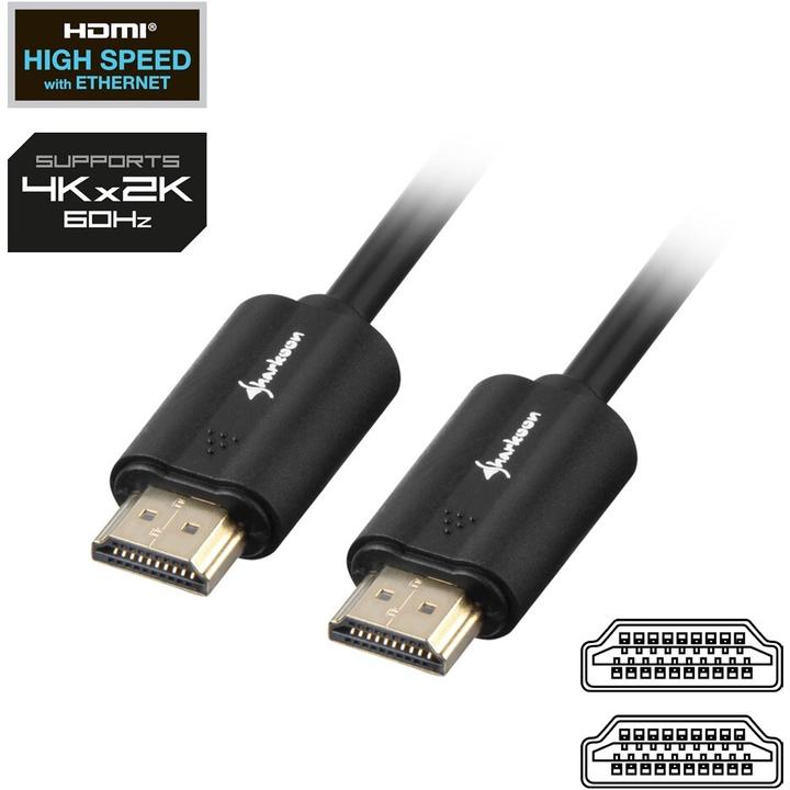 Produktbild Sharkoon HDMI (Typ A) — HDMI (Typ A) (7.50 m, HDMI, 2.0)