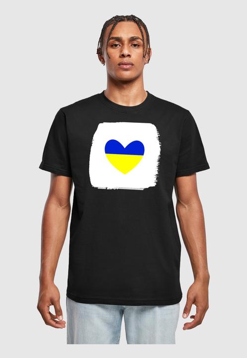 Produktbild Merchcode Peace - Brush Heart Black Basic T-Shirt Round Neck - 161067 (L)