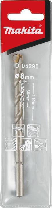 Actual product image Makita Carbide stone twist drill (8 mm)