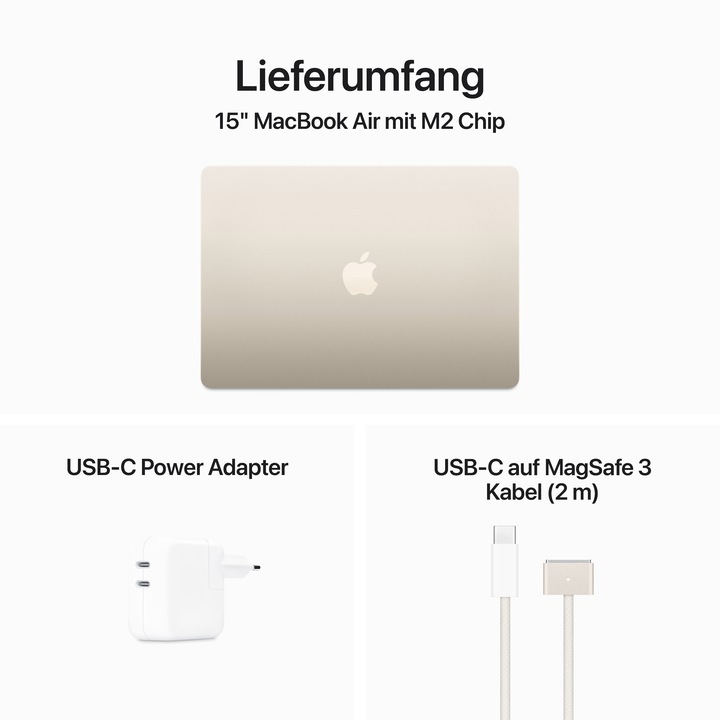 Actual product image Apple MacBook Air – 2023 (15", M2, 16 GB, 1000 GB, DE)