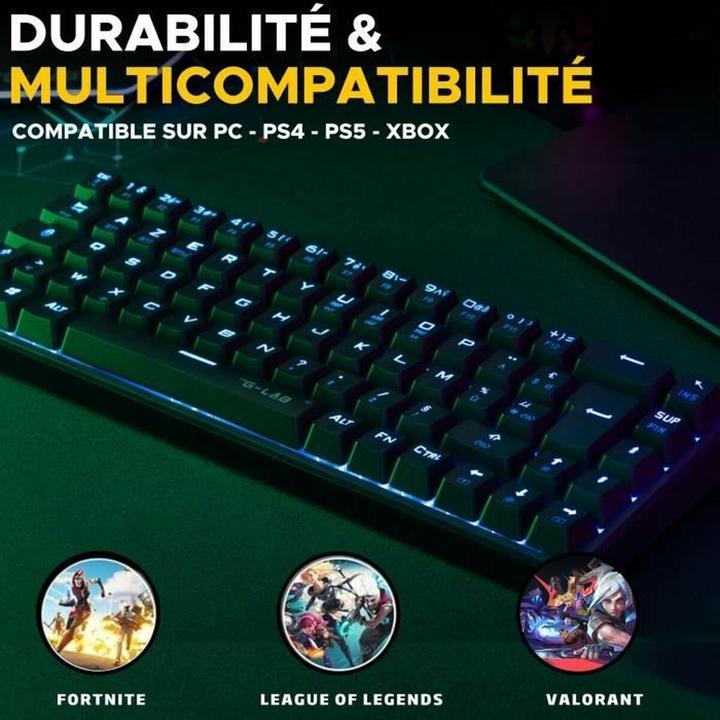 Actual product image The G-Lab Keyz Titanium 65% RGB/Filaire/Blanc (DE, Cable)
