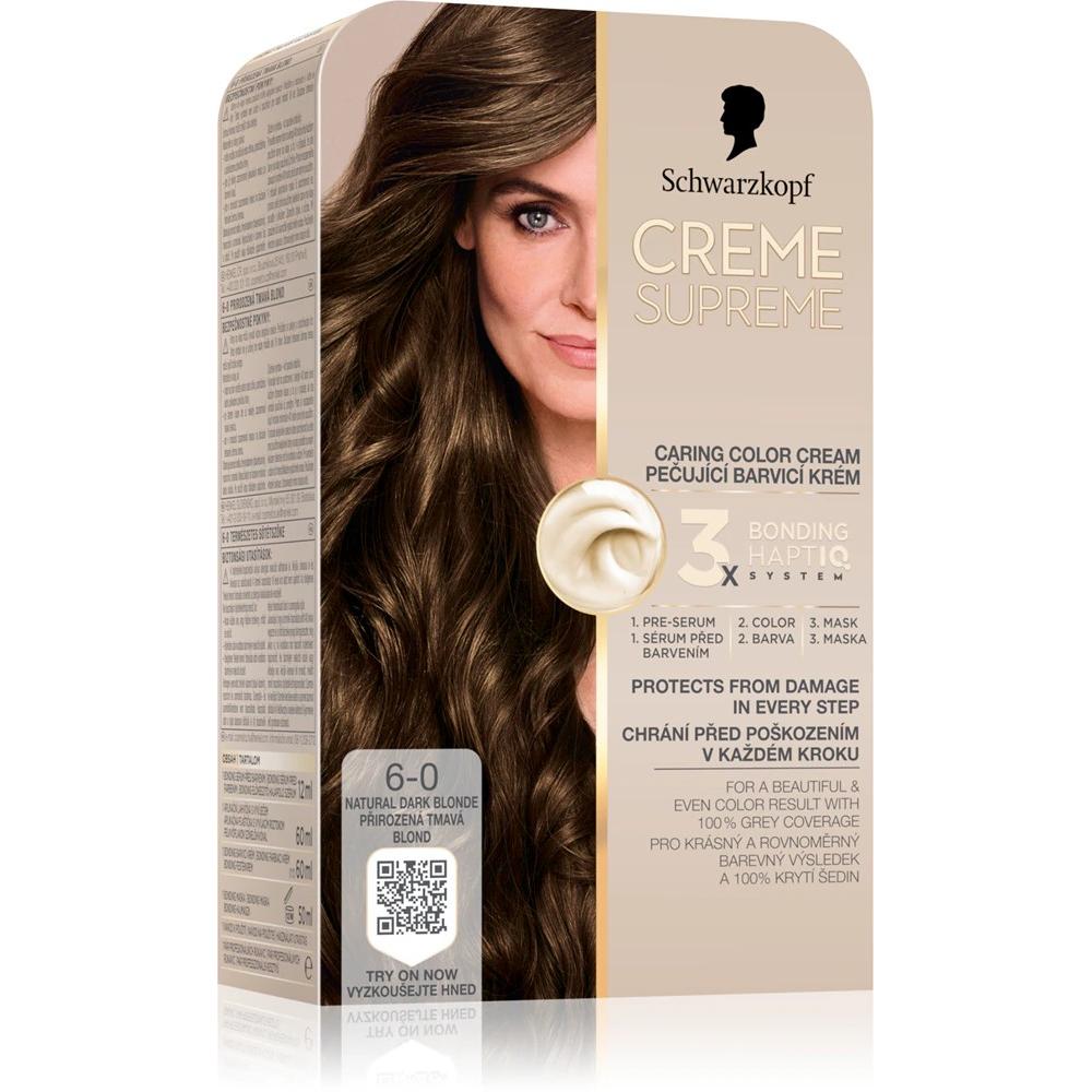 Garnier, Tinta per capelli, Schwarzkopf Creme Supreme Permanent Hair Dye Color 60 Natural Dark Blonde 60 Ml (Biondismo)
