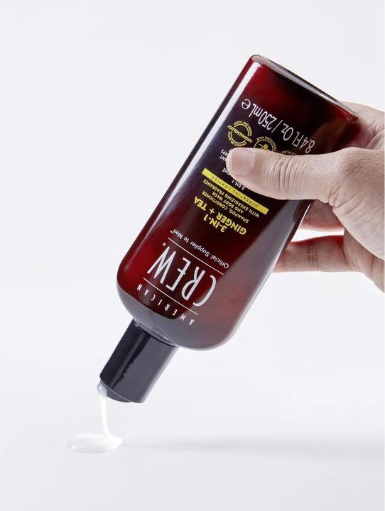 Actual product image American Crew 3-in-1 Ginger & Tea Shampoo, Conditioner & Body Wash (Liquid shampoo, 250 ml)