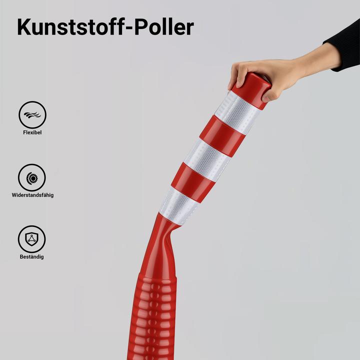Produktbild Wiltec 2x Absperrpfosten Ø20x75cm Sperrpfosten mobile Absperrung Poller flexibel