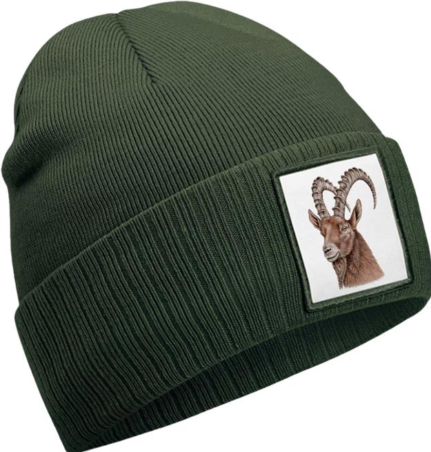 Image du produit Polypins Mütze Steinbock olive grün (Taille unique)