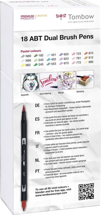Actual product image Tombow ABT Dual Brush Pen (Pastel combination, 18 x)