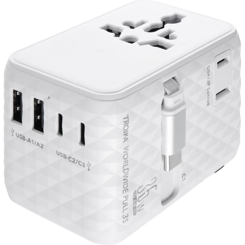Troika, Adattatore da viaggio, Reiseadapter WORLDWIDE PULL 35