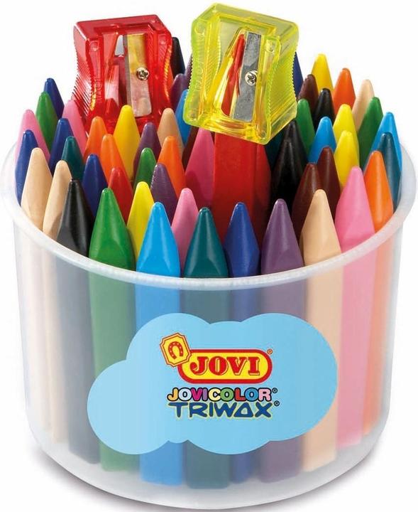 Jovi Jumbo Easy Grip tin of wax crayons, assorted colours, 72 pcs. (72 x)