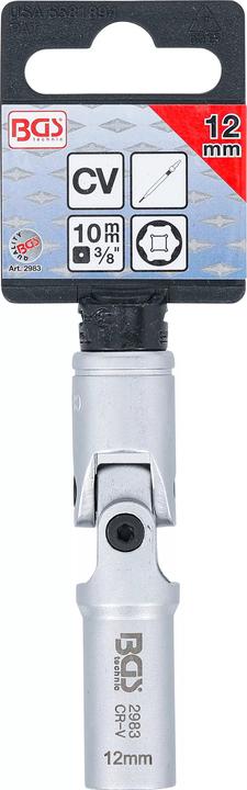 Produktbild BGS Glühkerzen-Gelenk-Einsatz Sechskant Antrieb Innenvierkant 10 mm (3/8") SW 12 mm (12 mm)