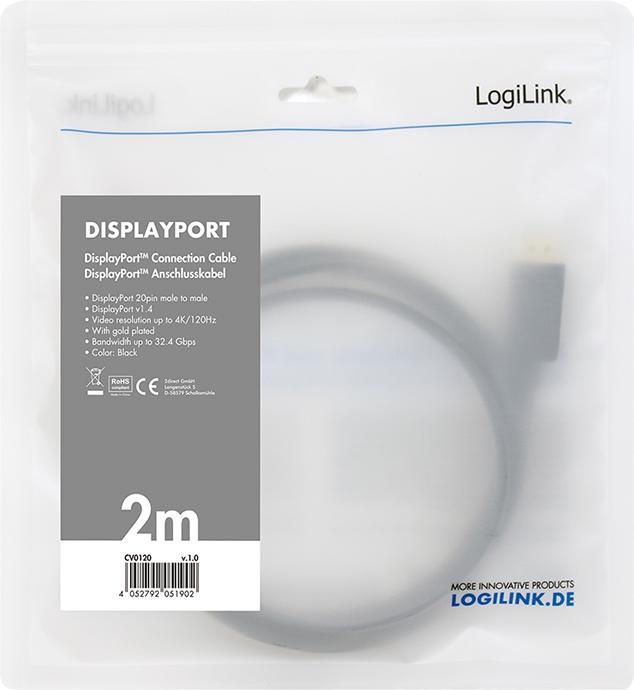 Actual product image LogiLink DisplayPort — DisplayPort (2 m, DisplayPort)